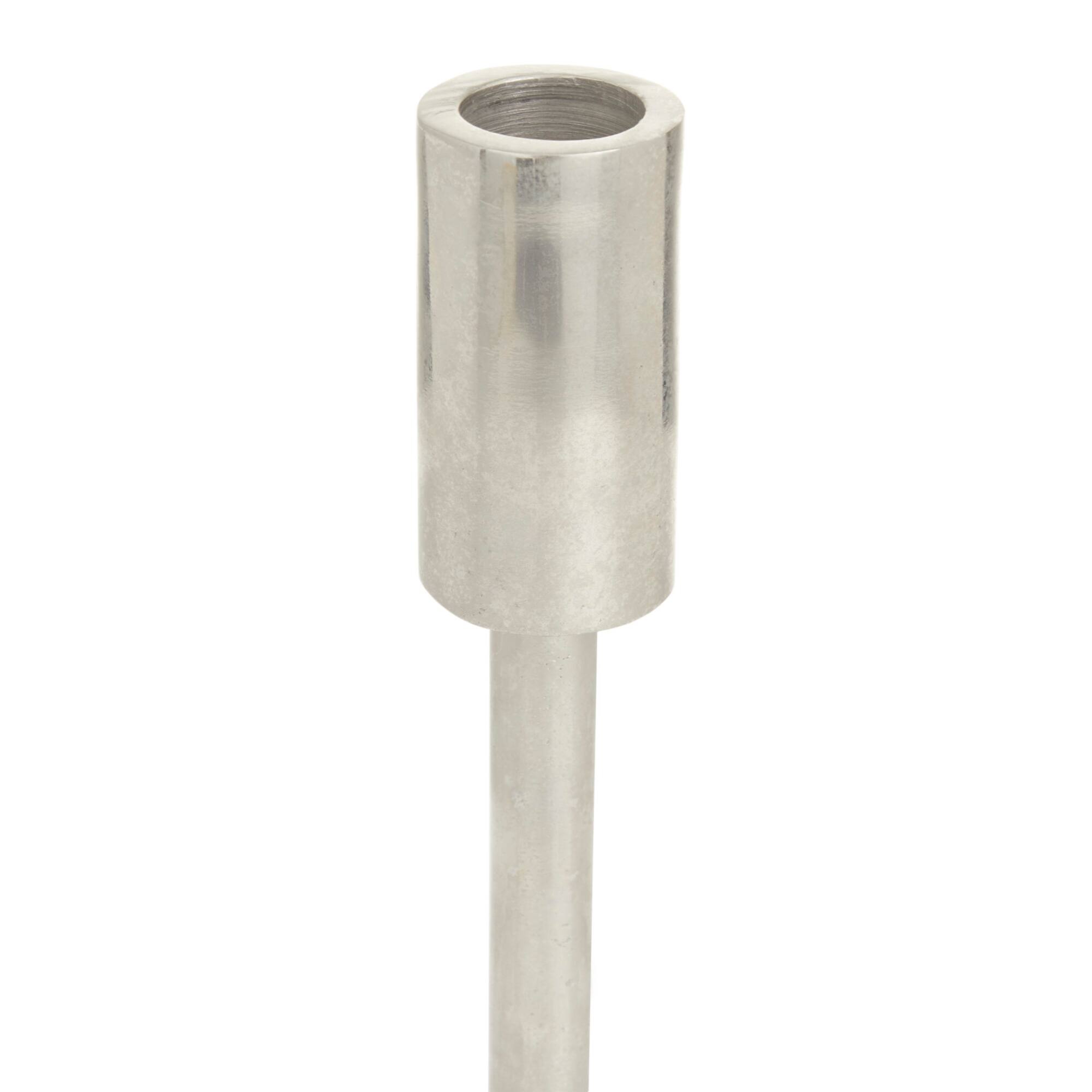 Set of 3 Silver Aluminum Contemporary Candle Holders, 14" x 5" x 5"